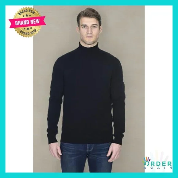 Merino Wool Turtleneck Sweater Classic Minimal Chic Pullover Long Sleeve